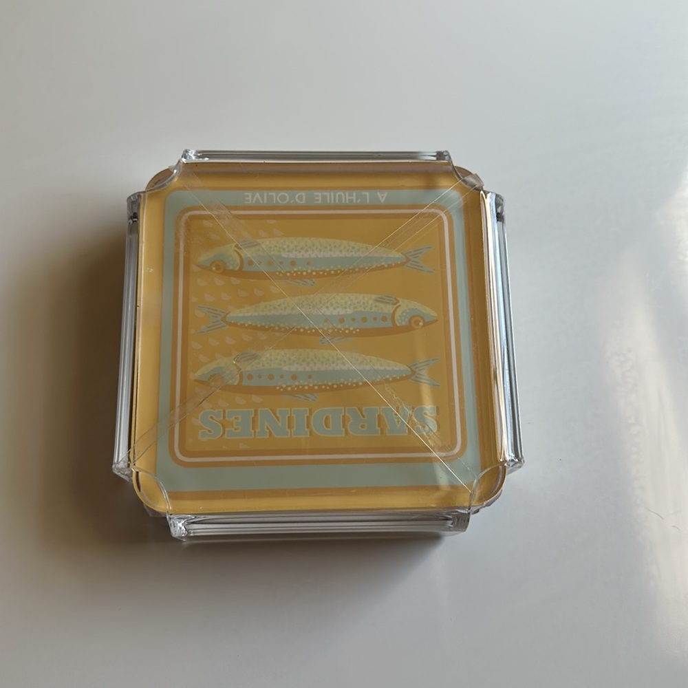 🆕 Sardine Coaster Set Acrylic by Bread + Butter - Picture 5 of 8